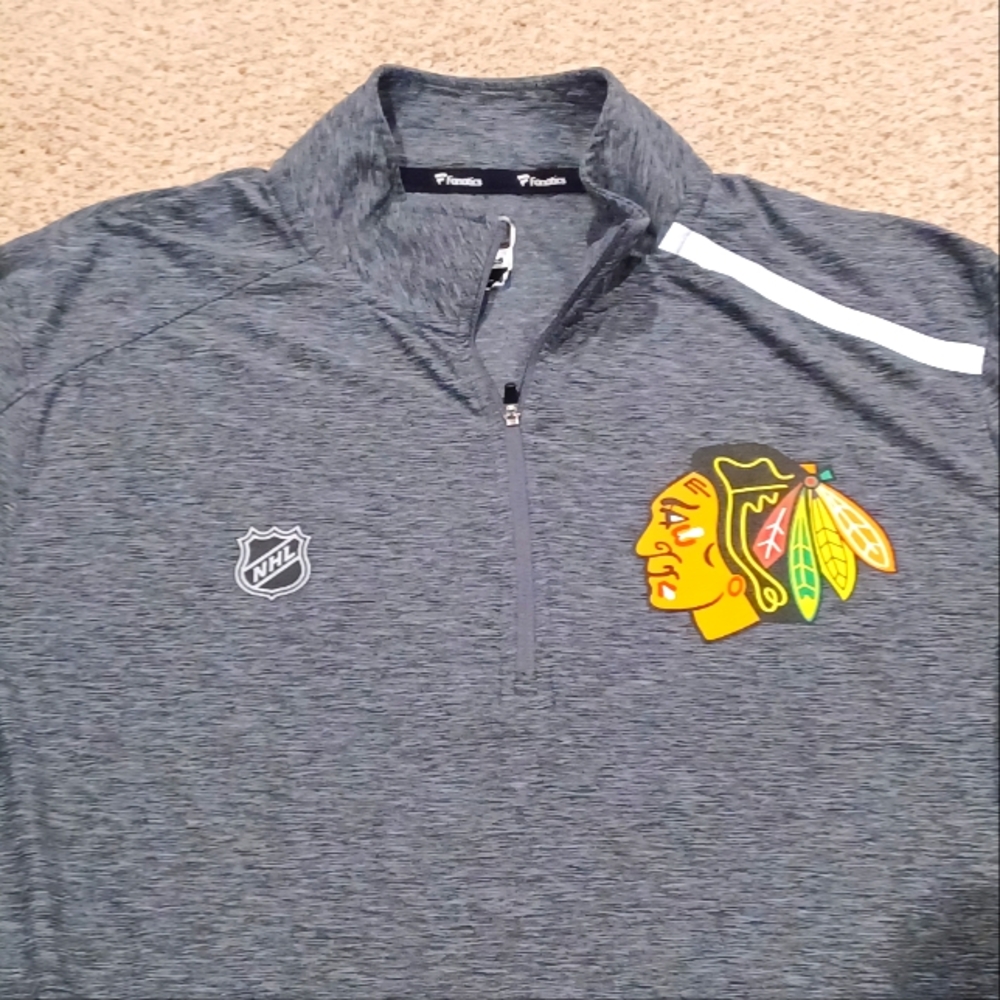 Chicago Blackhawks 1/4 zip  lightweight pullover Mens Size L